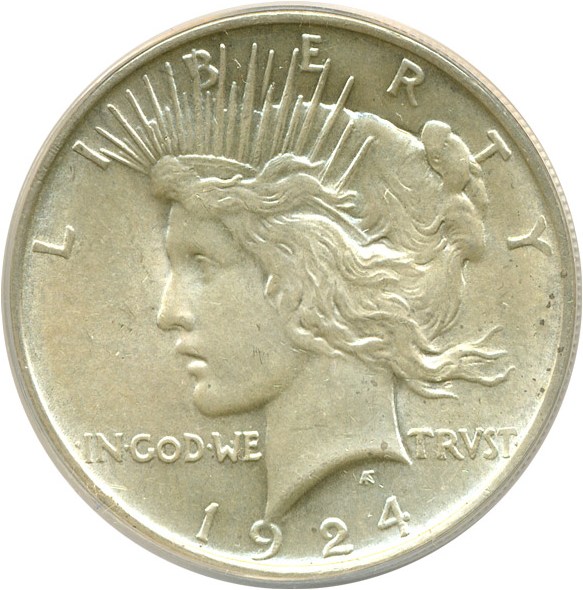 image for: Top 50 VAM: 1924 $1 VAM 2  Doubled Reverse ANACS AU58 