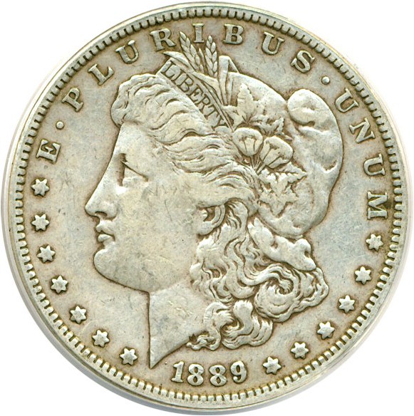 image for: Top 100 VAM: 1889 $1 VAM 22  Bar Wing ANACS XF40