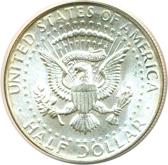 image for: 1964 50c Doubled Die Obverse ANACS MS63 