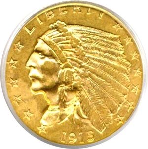 image for: 1915 $2 1/2 PCGS AU58