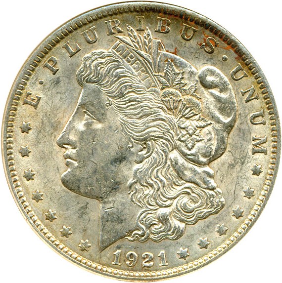 image for: Top 100 VAM: 1921 $1 Morgan VAM 1A  ANACS AU58