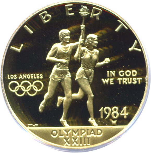 image for: 1984-W $10 Olympic PCGS Proof 69 DCameo