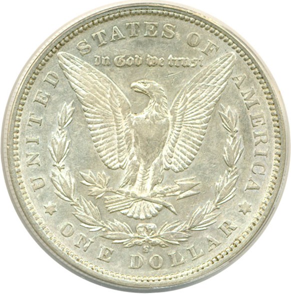 image for: Top 100 VAM: 1892-S $1 VAM 2  Doubled Date ANACS XF40 Details (Cleaned)