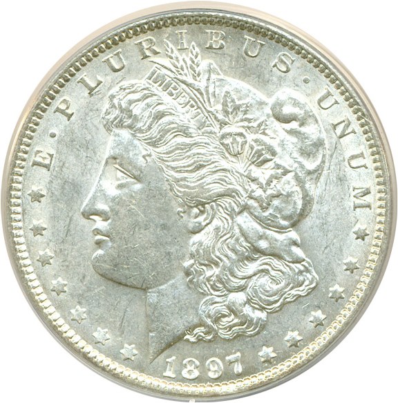 image for: Top 100 VAM: 1897 $1 VAM 6A  ANACS AU58 