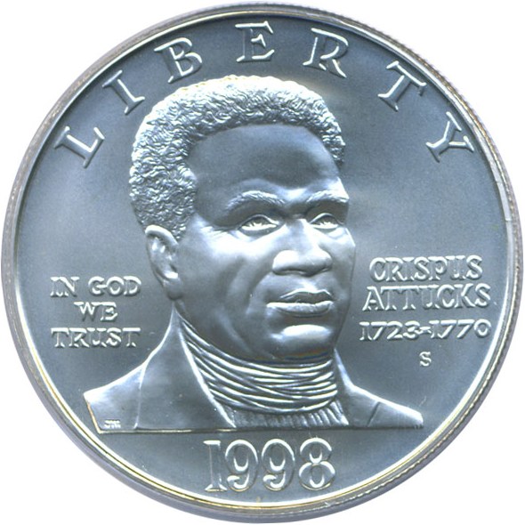 image for: 1998-S $1 Crispus Attucks PCGS MS69 