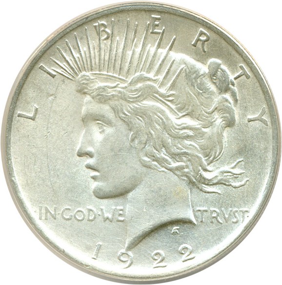 image for: Top 50 VAM: 1922 $1 VAM 6  DDR ANACS AU50 Details (Cleaned)