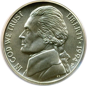 image for: 1994-P 5c SMS PCGS MS69 FS
