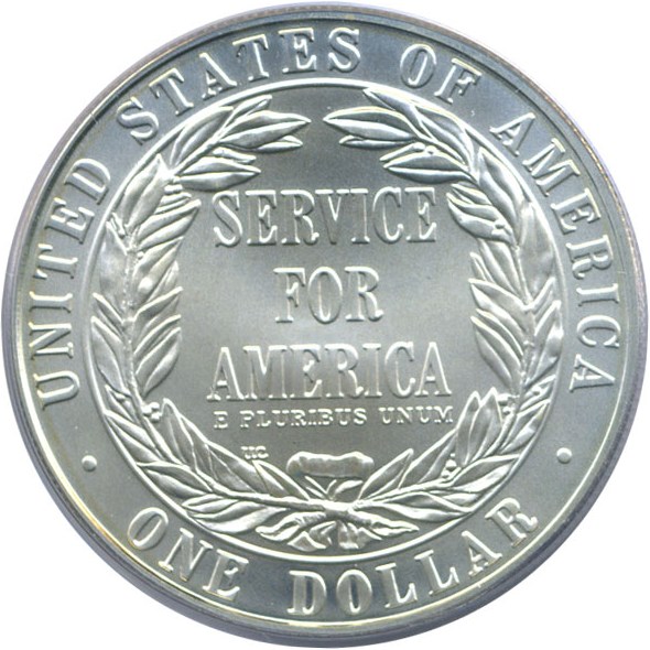 image for: 1996-S $1 National Community Service (NCS) PCGS MS69 