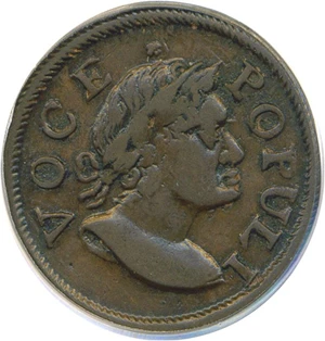 image for: 1760 1/2 P Voce Populi PCGS XF40 BN
