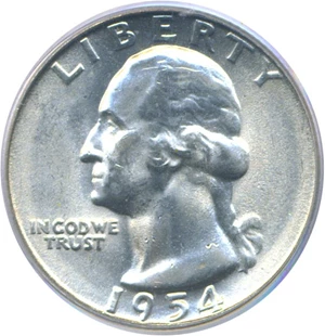 image for: 1954-S 25c PCGS MS65