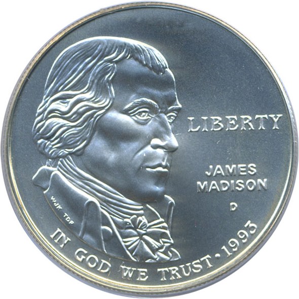image for: 1993-D $1 Madison PCGS MS69 