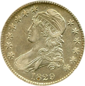 image for: 1829 50c DGS AU50 (Lightly Cleaned)
