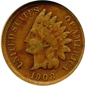 image for: 1908-S 1c VF Details ANACS Net F12 BN (Corroded-Cleaned)