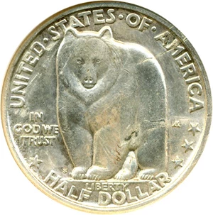 image for: 1936-S 50c Bay Bridge ANACS AU55 Details (Corroded-Cleaned)