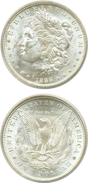 image for: 1888-O $1 VAM 1B1 Harrison Stage 2 ANACS MS63