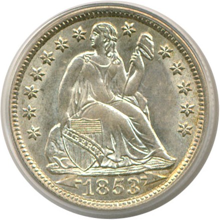 image for: 1853 10c Arrows PCGS MS63