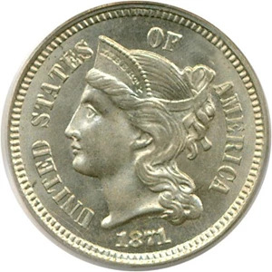 image for: 1871 3cN PCGS MS65