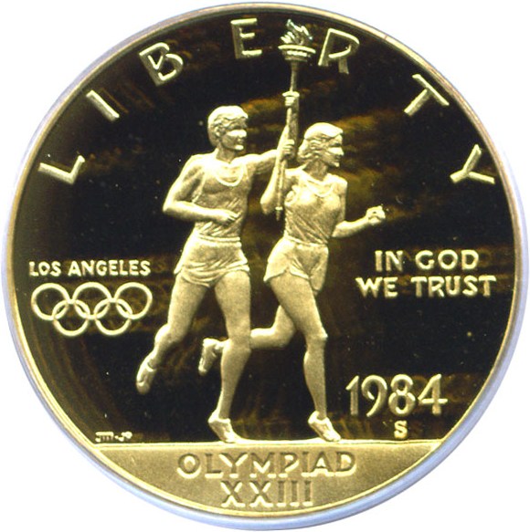 image for: 1984-S $10 Olympic PCGS Proof 69 DCameo