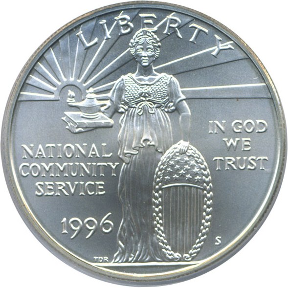image for: 1996-S $1 National Community Service PCGS MS69 