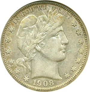 image for: 1908-S 50c ANACS AU50