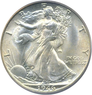 image for: 1946-S 50c PCGS MS65