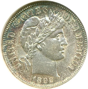 image for: 1892 10c ANACS MS62