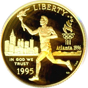 image for: 1995-W $5 Olympic Torch Runner PCGS Proof 69 DCameo