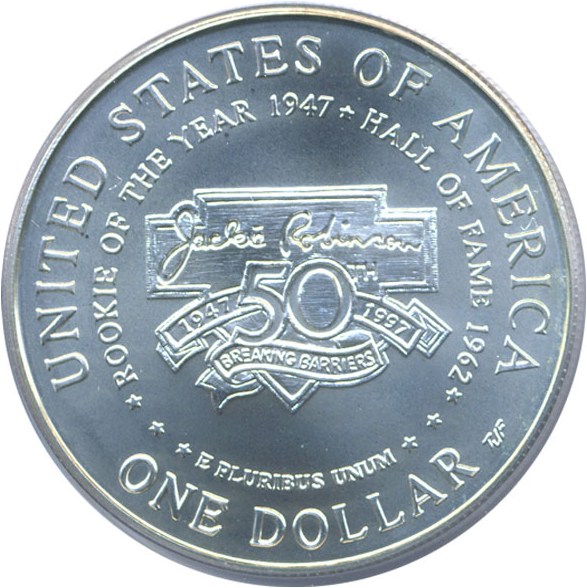 image for: 1997-S $1 Jackie Robinson PCGS MS69 