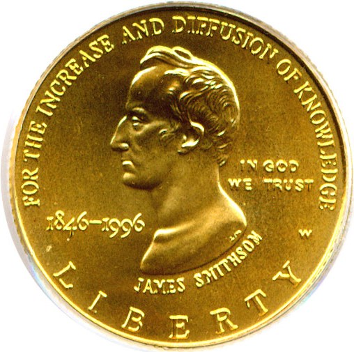 image for: 1996-W $5 Smithsonian PCGS MS69 