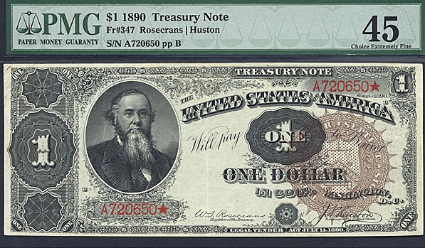 image for: Fr.347 1890 $1  PMG XF45  [A720650]