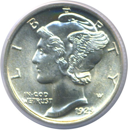 image for: 1929 10c  PCGS/CAC MS66 FB