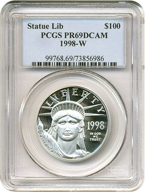 image for: 1998-W $100 Platinum Eagle PCGS Proof 69 DCameo