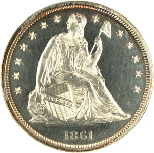 image for: 1861 $1 NGC/CAC Proof 64