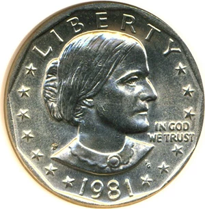 image for: 1981-P SBA$ NGC MS66