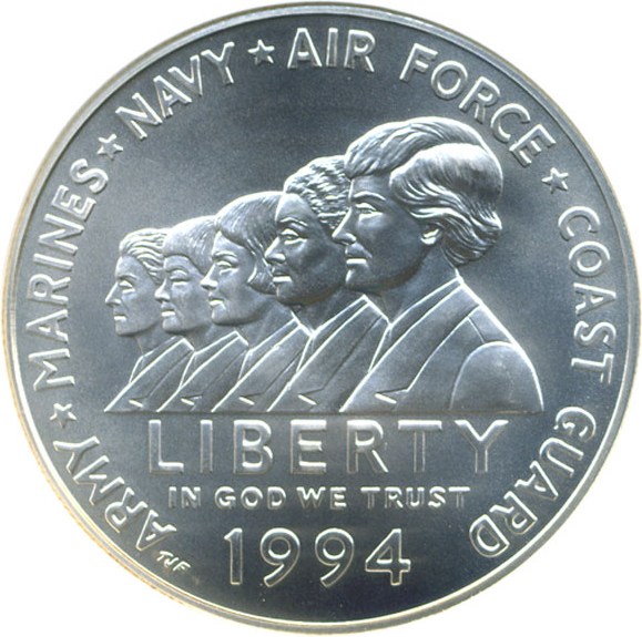image for: 1994-W $1 Women in the Military ANACS MS69 