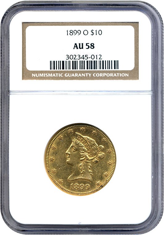 image for: 1899-O $10  NGC AU58 