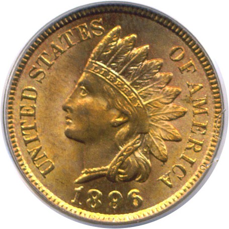 image for: 1896 1c  PCGS MS65 RD