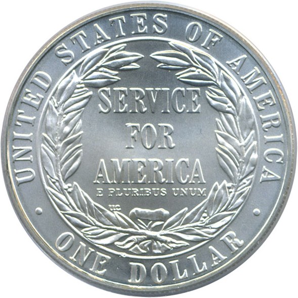 image for: 1996-S $1 National Community Service PCGS MS69 