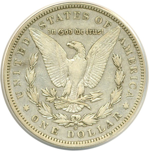 image for: Top 100 VAM: 1892-S $1 VAM 2  Doubled Date ANACS VF30 