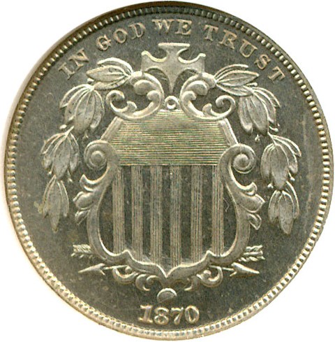 image for: 1870 5c  NGC Proof 65 