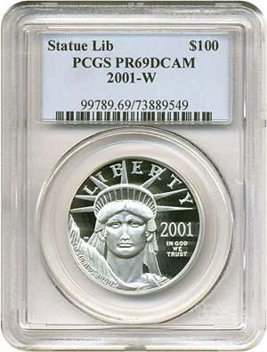 image for: 2001-W $100 Platinum Eagle PCGS Proof 69 DCameo