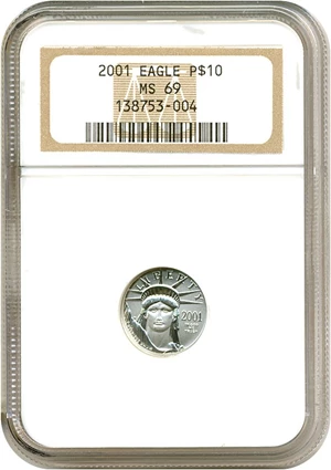 image for: 2001 $10 Platinum Eagle NGC MS69