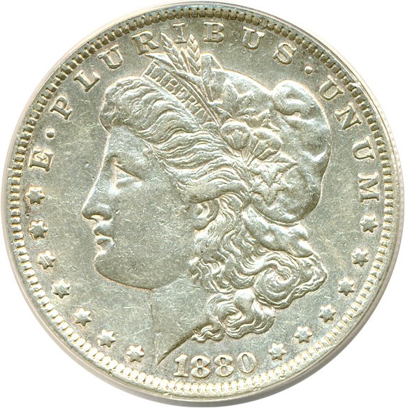 image for: Top 100 VAM: 1880-O $1 VAM 6A  8/7 ANACS AU50 Details (Altered Surfaces)