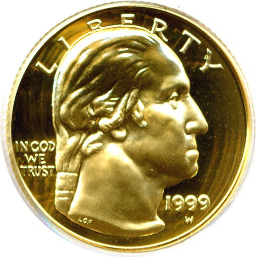 image for: 1999-W $5 Washington PCGS Proof 69 DCameo