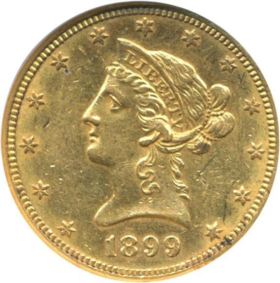image for: 1899-O $10  NGC AU58 