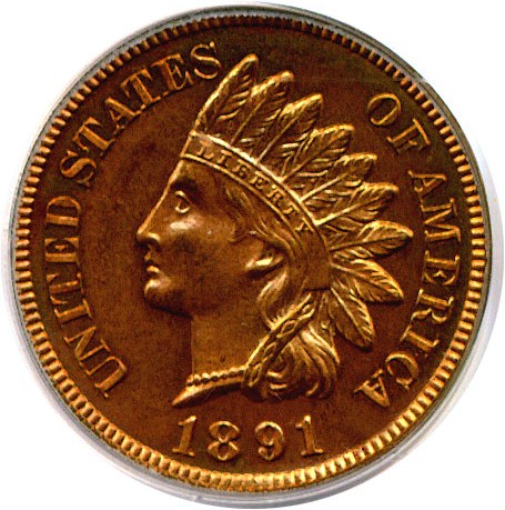image for: 1891 1c  PCGS Proof 64 RD