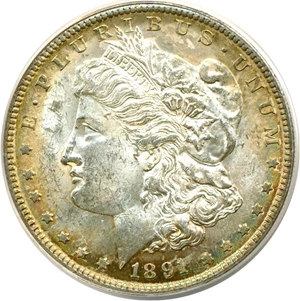 image for: Top 100 VAM: 1891-S $1 VAM 3 Doubled Stars ANACS MS62