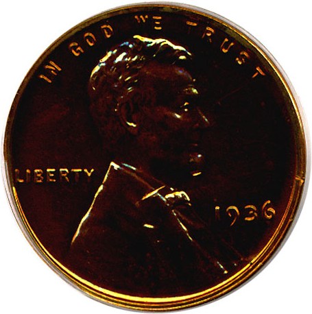 image for: 1936 1c Brilliant PCGS Proof 63 RD