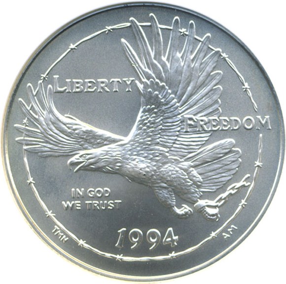 image for: 1994-W $1 Prisoner of War ANACS MS68 