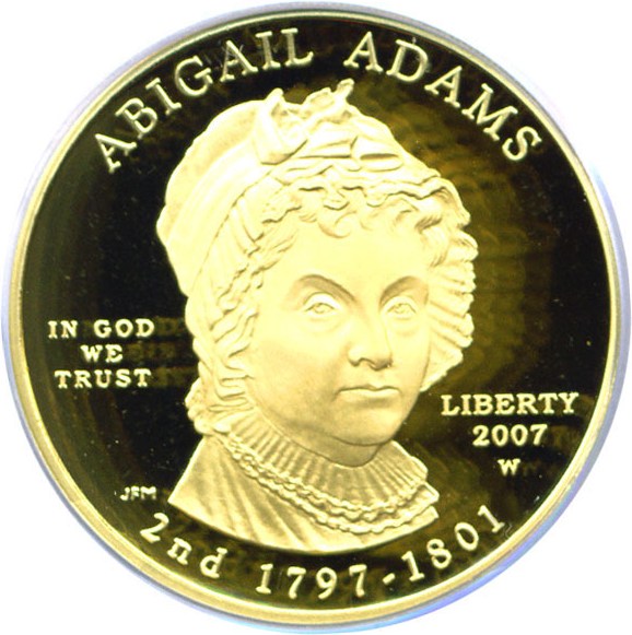 image for: 2007-W $10 Abigail Adams PCGS Proof 70 DCameo
